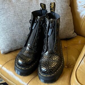 Dr. Martens Sinclair Black Leather Boots with Zipper